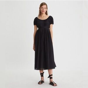 Tory Burch Pleated Black Dress. New!